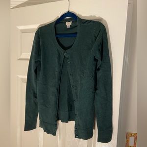 A New Day Green Button Front Cardigan-Small